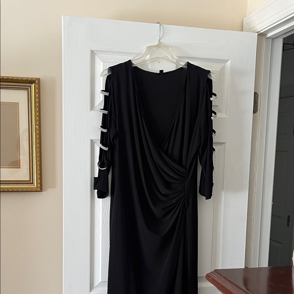 J.B.S. Black Long Sleeve Dress with Cut-Out Details
